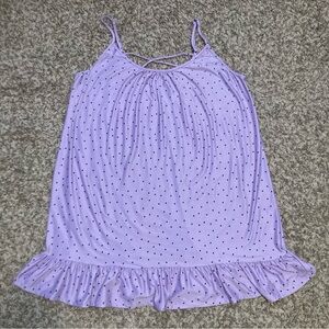 3/$15 - Secret Treasures Lavender & Black Polka Dot Nightgown, Sz 2X 18W-20W